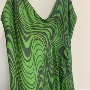 ZARA Green Swirl Midi Dress